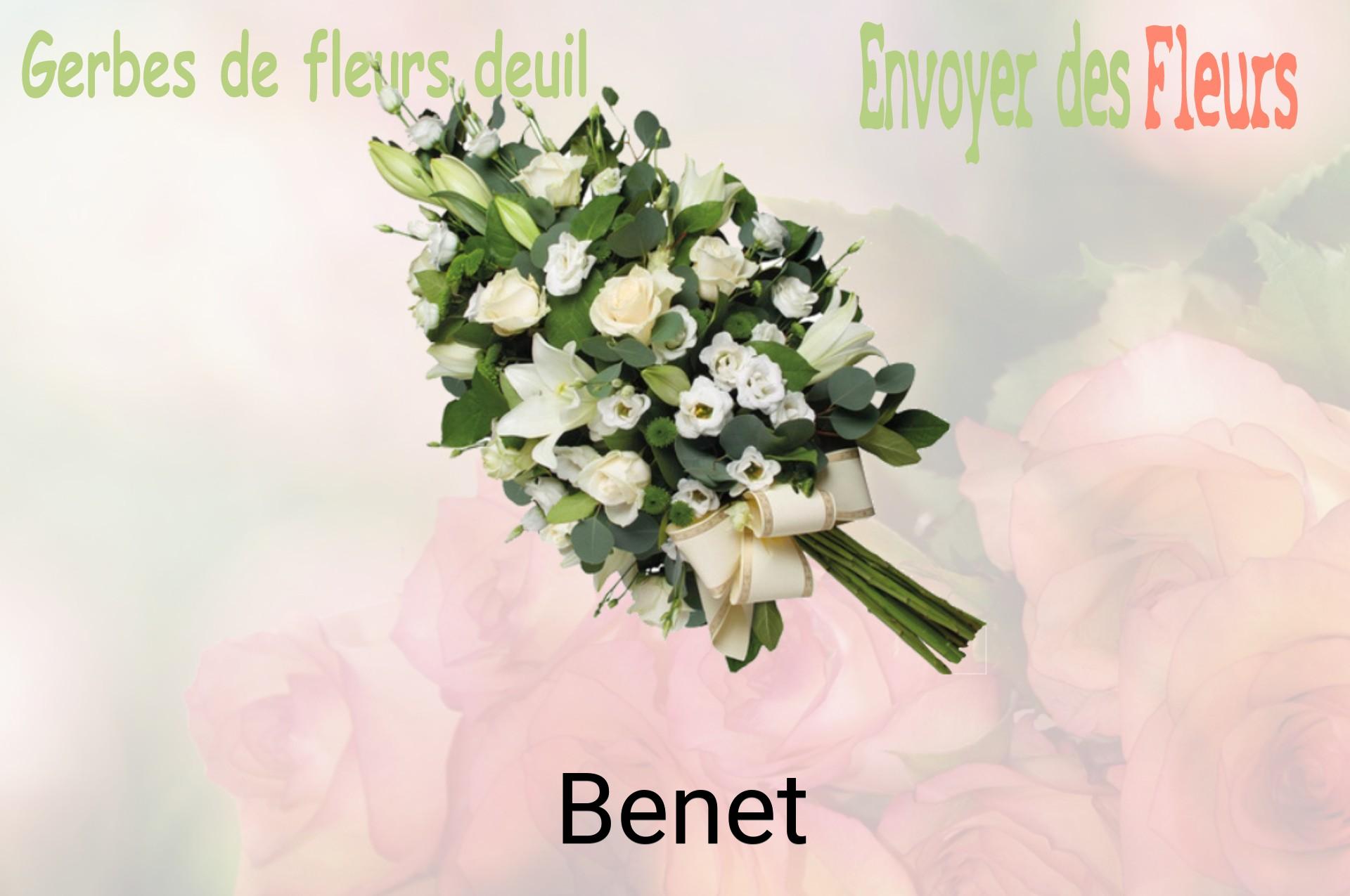 Gerbe de fleurs de deuil livrée à Benet